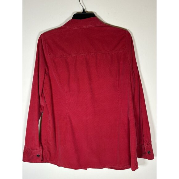 St. Johns Bay Wilderness Lodge Red Corduroy Button Down Shirt Gorpcore Large - Picture 4 of 6